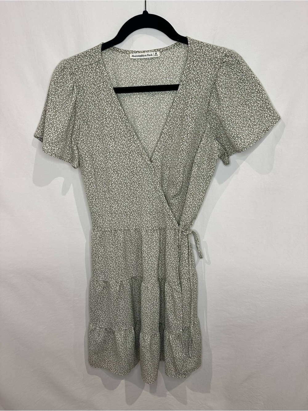 Abercrombie & Fitch Sage Green Mini Wrap Dress